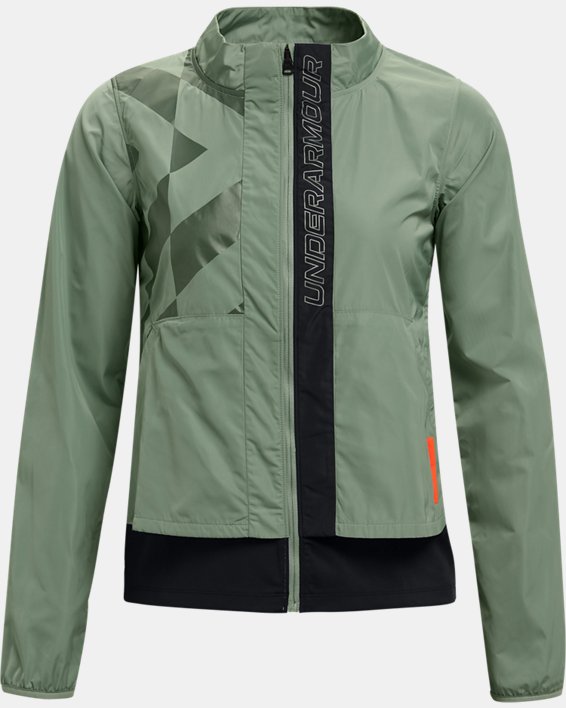 เสื้อแจ็คเก็ต UA Run Anywhere Laser สำหรับผู้หญิง, Green, pdpMainDesktop image number 7